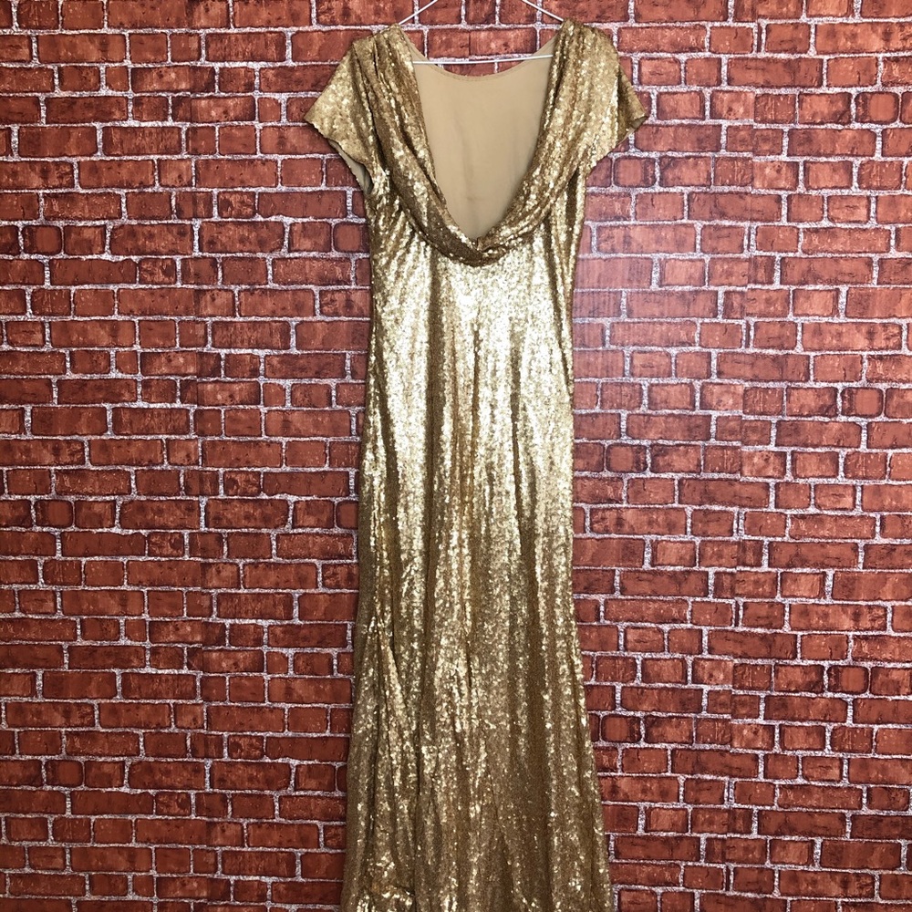 💢SOLD💢Nordstrom formal gold sequence dress